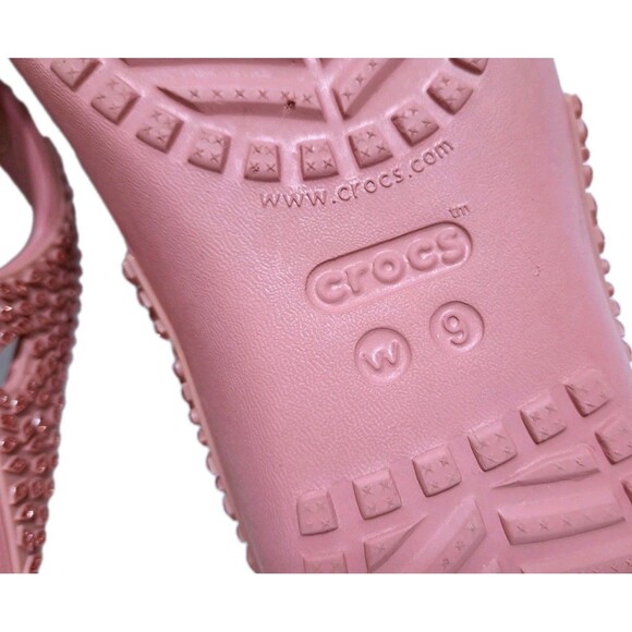 Crocs Kadee Women's 9 Embellished Gem Flip Flop Pink Sandals Thong Beach Pool - Picture 8 of 8